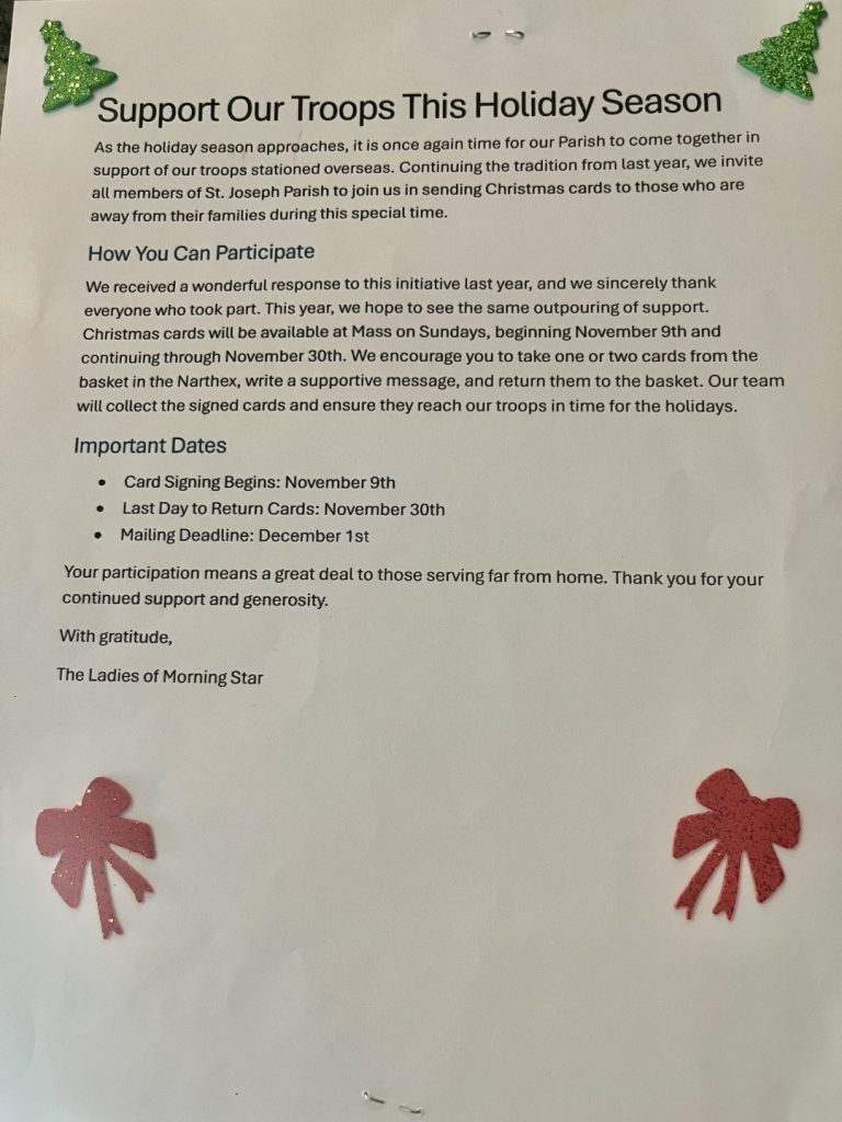 Cards for Troops in English